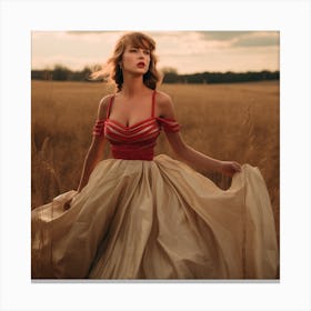 AI Taylor Swift In Field Canvas Print