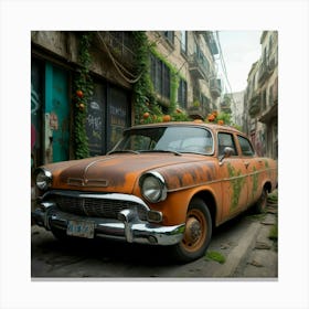 Old Car In Havana Canvas Print