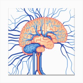 Pixelated Brain 2 Canvas Print