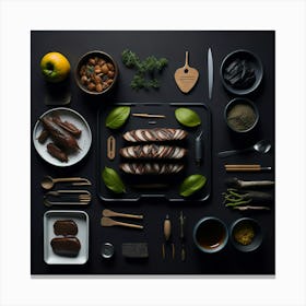 Barbecue Props Knolling Layout (7) Canvas Print