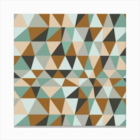 Irregular Triangles Ochre Square Canvas Print
