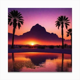 Sunset In The Desert Canvas Print