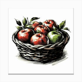 Basket of apples 2 Canvas Print