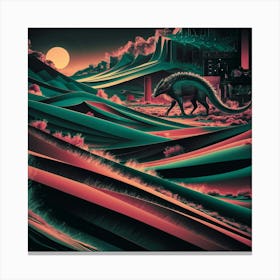 Dinosaurs In The Desert Canvas Print