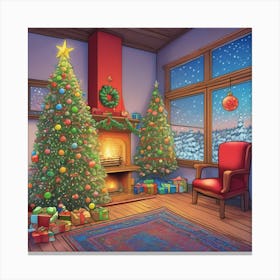 Christmas Pencil Tree 1 Canvas Print