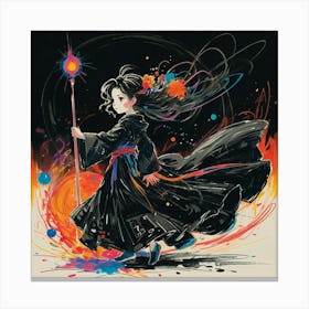 Girl With A Wand Canvas Print