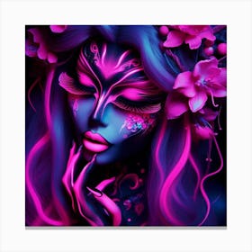 Sexy Girl With Flowers Canvas Print