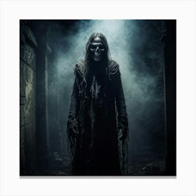 Ancient Health Frightened Daemon Human Rip Costume Scarey Afraid Invisible Evil Spook Ma (29) Canvas Print