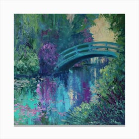 Impressionism Blue Bridge Canvas Print