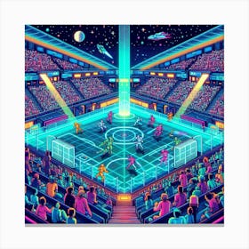8-bit futuristic sports stadium 3 Canvas Print