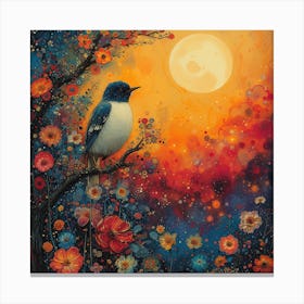 Bird In The Night Canvas Print