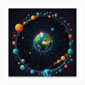 Planets In The Solar System Canvas Print