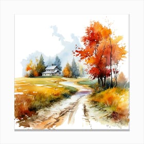 Watercolor Of Autumn 7 Canvas Print