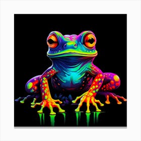 Neon Frog Canvas Print