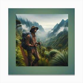 Man Hiking In The Mountains Canvas Print