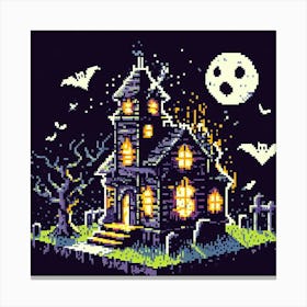 8-bit haunted house 1 Canvas Print