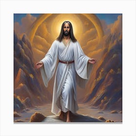 Jesus In The Desert Canvas Print