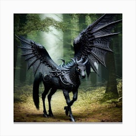 Eagle In The Forest Canvas Print