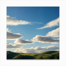 Cloudy Sky Over Hills Canvas Print