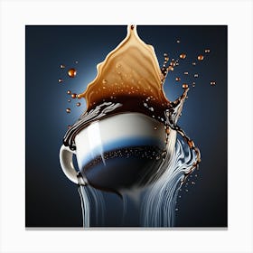 Coffee Cup With Splashing Liquid Canvas Print