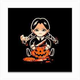Pumpkin Death Trap - Dark Funny Goth Girl Halloween Gift 1 Canvas Print