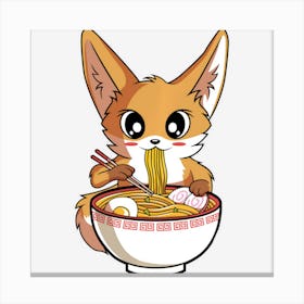 Limited Edition Kawaii Ramen Fox Japanese Noodles Anime Lover Canvas Print