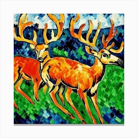 Deer In The Grass Canvas Print