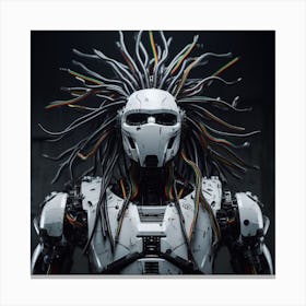 Robot With Dreadlocks Canvas Print