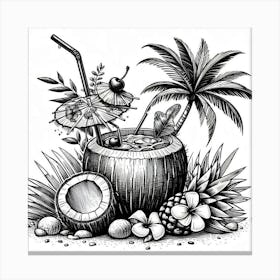 Tropical cocktail 1 Canvas Print