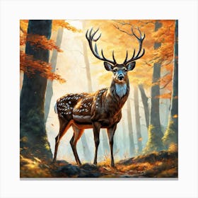 Deer In The Forest 131 Canvas Print