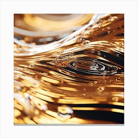 Gold Water Ripples Canvas Print
