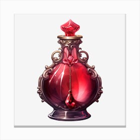 Red Perfume Bottle 5 Canvas Print