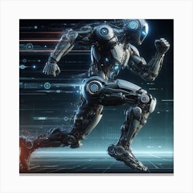 Futuristic Robot Running Canvas Print