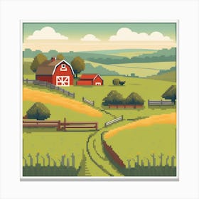 Pixel Farm Canvas Print