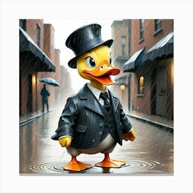 Ducky In Raincoat Canvas Print