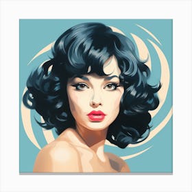 Woman With Curly Hair Canvas Print