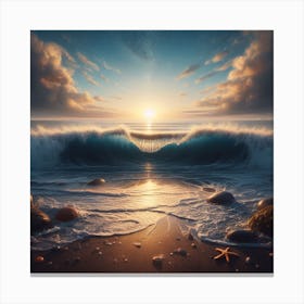 Sunset On The Beach Canvas Print