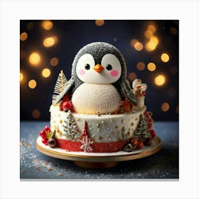 Firefly Adorable Penguin Themed Cake With Festive Wintry Accents 2047 (2) Canvas Print