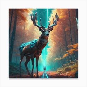 Deer In The Forest 100 Canvas Print