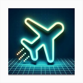 Neon Airplane - Neon Stock Videos & Royalty-Free Footage Canvas Print