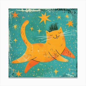 Cat With Stars 2 Canvas Print