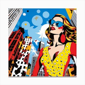 Pop Girl In The City Canvas Print