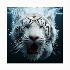 White Tiger Underwater 3 Canvas Print