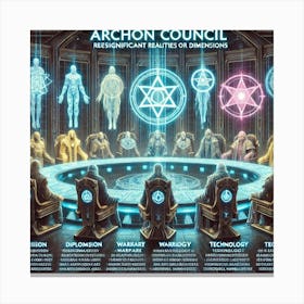 A Depiction Of The Archon Council Members Represen Canvas Print