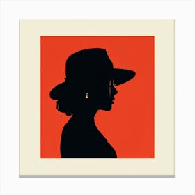 Silhouette Of A Woman, Simple Silhouette Canvas Print