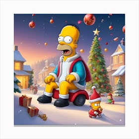 Simpsons Christmas Canvas Print