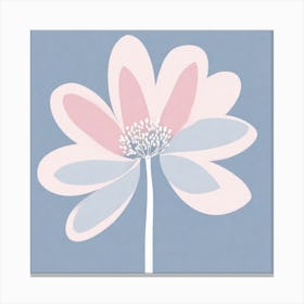 A White And Pink Flower In Minimalist Style Square Composition 331 Canvas Print