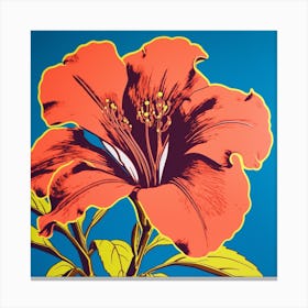 Lily 6 Pop Art Illustration Square Canvas Print