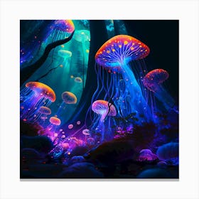 Jellyfish In The Forest 1 Canvas Print