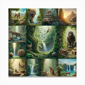 Jungle Animals Canvas Print